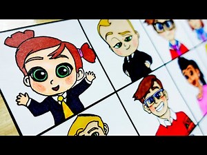 Drawing The BOSS BABY 2 Family Business Movie Characters - Tina Boss Baby Tim Tabitha