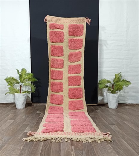 Pink Runner Rug, Custom Runner Rug, Berber Runner Rug, Wool Runner Rug , Handmade Berber Wool Rug, Pink Moroccan Hallway Runner. - Etsy