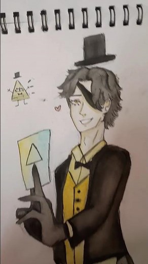 bill cipher as a human?? 😫😩 #gravityfalls #billcipher #foryou #fypviralシ #art #watercolor