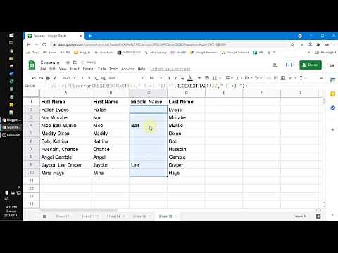 How to Extract Separate First Name, Middle Name, and Last Name on Google Sheets