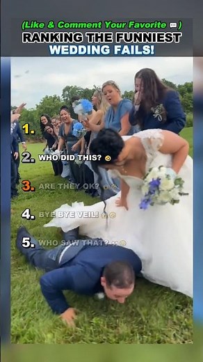 Ranking The Funniest Wedding Fails! 😂😱 #weddingfails #funnywedding #shorts