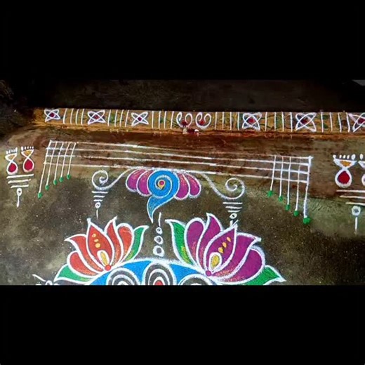 Aruna Rajamouli on Instagram: "New year special rangoli design #classyrangoli #rangoli #kolam #muggulu #padikolam"