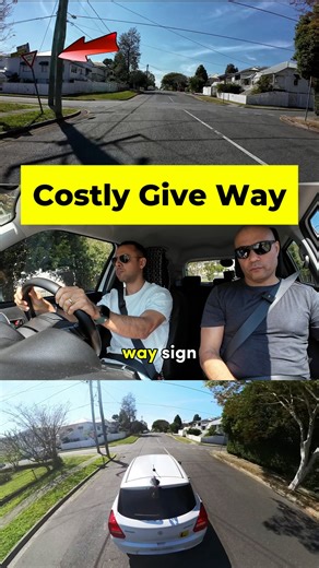 Driving Test Australia on Instagram: "The hedge on the right reduced visibility at this Give Way line. The student rolled too far forward before noticing oncoming traffic. Approach slowly, scan early, and commit only when the road is clear. #mocktest #car #driving #learn #giveway #fail #test #mockdrivingtest #testtips #drivingtips"