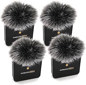 4pcs Furry Microphone Windscreen Compatible with RODE Wireless GO 2 II Mic DeadCat Wind Windscreen Muff Cove
