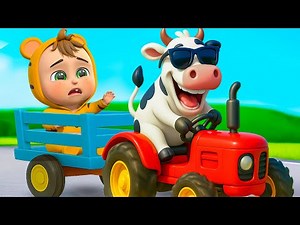 Old Macdonald Had a Farm | Wheels On the Tractor Cow | Sing, Learn, Fun Nursery Rhymes and Kids Song