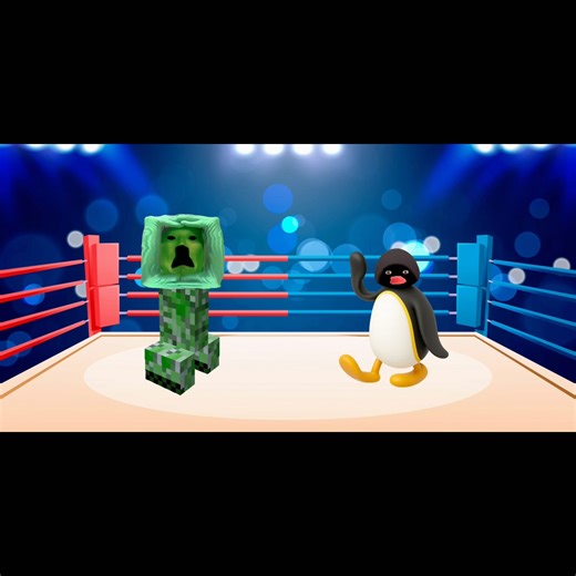 【TIME WIPE BATTLE】クリーパーvsピングー！｜Creeper vs Pingu! VFX Battle! #creeper #pingu #VFX