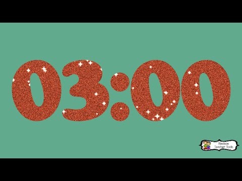 3 Minute Timer | Taylor Swift Orange Glitter & Green Classroom Countdown (No Ads)
