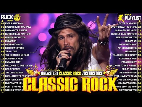 Classic Rock Songs 70s 80s 90s - Nirvana, Guns N' Roses, ACDC, Queen, Bon Jovi, Scorpions, Aerosmith