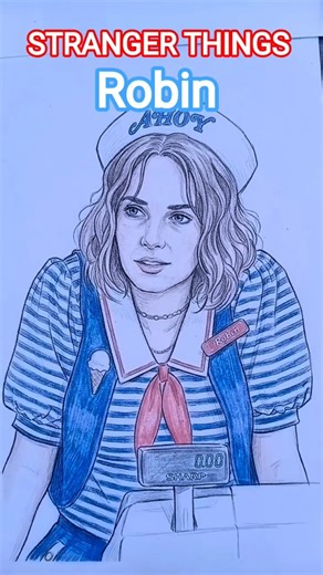 Drawing Robin From Stranger Things! Satisfying Art! (#Shorts)