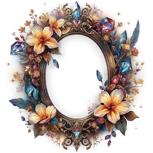 30 Frames Mystical Ornate Clipart - Vintage Baroque Floral Borders PNG - Etsy