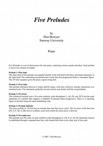 Five Preludes - Piano Solo - Digital Sheet Music | Sheet Music Plus