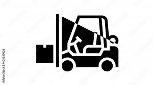 loader cart animated black icon. loader cart sign. isolated on white background