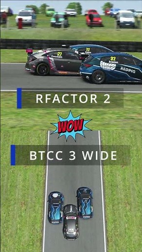 Awesome BTCC 3 wide pass on rFactor 2