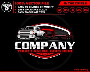 Hotshot Services Logo - Hotshot Logo - Pickup Flatbed Trailer Logo - Pickup and Flatbed Trailer Logo, 2015 Chevrolet 3500HD Duramax Dually - Etsy