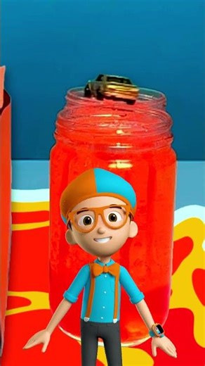 🔵🟠Blippi's Super Speedy Ramp Race!🏁🏎️ #car #playing #learning #shorts