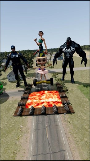 Big & Small Moon Monster & Ballerina Cappuccina Cars vs Giant Pit - BeamNG.drive