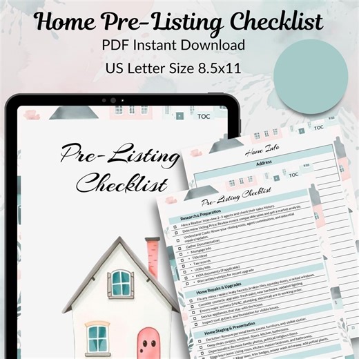 Preview Home Pre-listing Checklist, Seller's Guide, Home Staging (PDF Download, 8.5x11 Letter Size) - Etsy