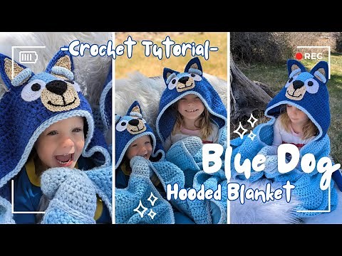 Blue Heeler Dog Hooded Blanket Crochet Pattern Tutorial [PART 1]