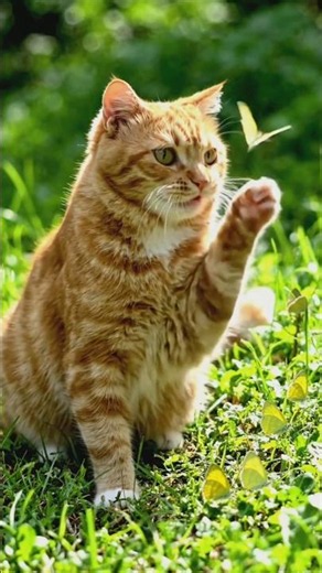 Cute Orange Cat Exploring the Garden 🐱 #Shorts
