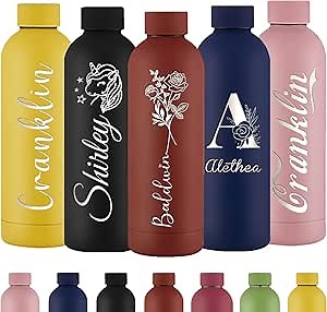 Personalized Water Bottles Custom Engraved Water Bottle with Name Customized Insulated Stainless Steels 16oz Water Bottle for School Office Sport