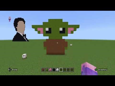 How to build a Baby Yoda Pixel Art- Minecraft Tutorial