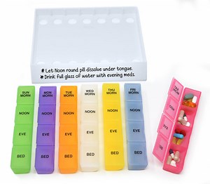 MedWrite Jumbo 4X a Day Weekly Pill Organizer in Storage Tray - Writab