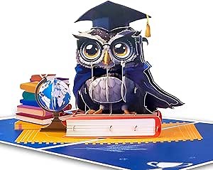 GREETING ART Owl Graduation Cards for Newly Grads, Congratulations Card, Graduation Greeting Cards, Grad Card for College & High School Party Decoration