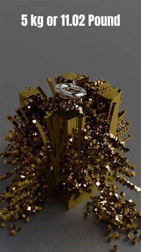 13,000 Golden Cubes vs 50kg Torus! ✨ Ultra Realistic Physics #blender #cycles #satisfying #shorts