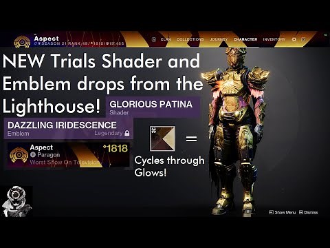 Destiny 2: Trials of Osiris - NEW Trials Dazzling Iridescence Emblem & Glorious Patina Shader Drops!