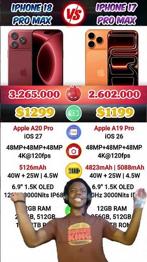 iPhone 18 Pro Max vs iPhone 17 Pro Max 😱😱#iphone18 #iphone18pro #iphone18promax