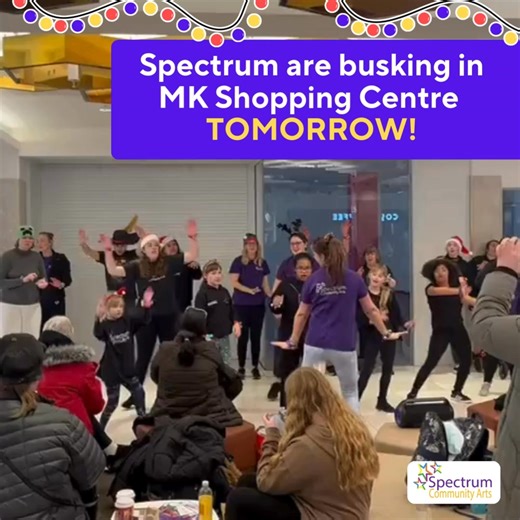 DON’T FORGET! 🎉 We’re busking in Milton Keynes Shopping Centre TOMORROW — and we’d love you to come along, cheer on our performers, and soak up the Spectrum magic! ✨ ✨ Milton Keynes Centre MK – Christmas Busking 📅 Sunday 7th December 2025 ⏰ 12:15 – 2:00pm 📍 Inside, between Costa & M&S These performances are the perfect chance for families, friends, neighbours — anyone curious about Spectrum! — to come along, show their support, and enjoy some festive joy. Everyone is welcome… in fact, the mor
