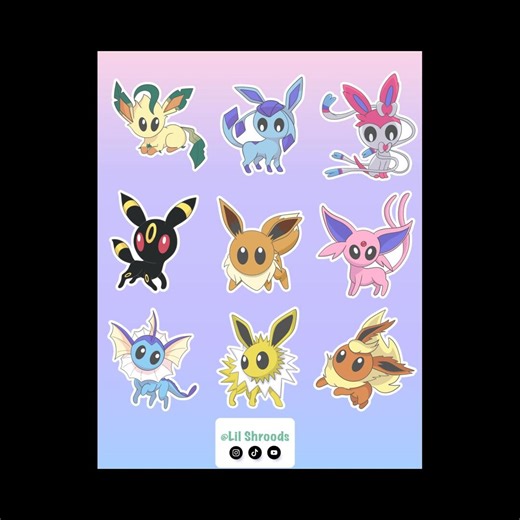 Eeveelutions Sticker Sheet - Etsy