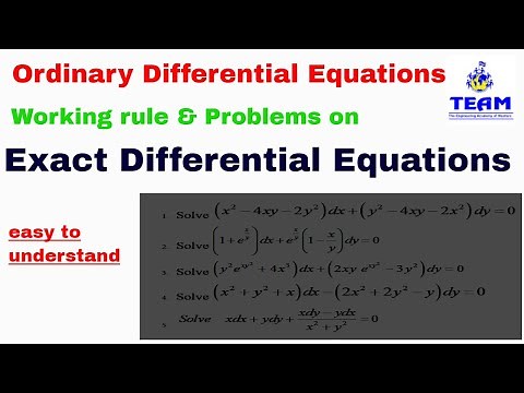 Exact Differential Equations Problems/Examples/ Solutions