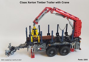 LEGO MOC-74126 Claas Xerion Timber Trailer with Crane (Technic 2021)