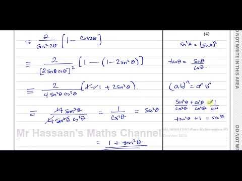 WMA13/01, (Edexcel), IAL, October 2023, Q8, Trigonometric Identities & Equations