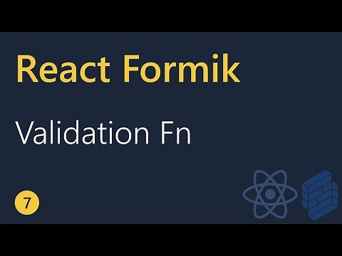 React Formik Tutorial - 7 - Validation function