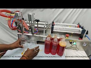 Double head juice filling machine | bottle filling machine | pneumatic liquid filling machine