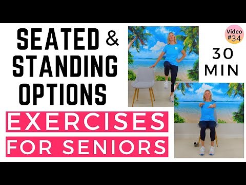 30 min Full Body Seated and Standing Exercises | Seniors, Older Adults and Beginners