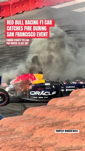 Red Bull Racing F1 Car Fire in San Francisco