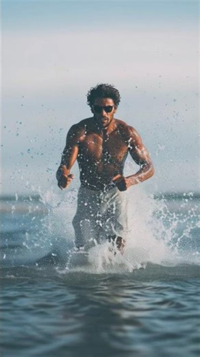 one .man runing in water 😱#ai #viralshort #runing