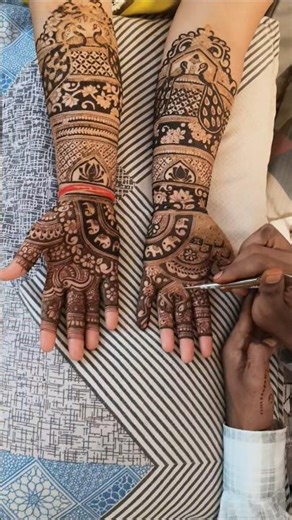🍀🌿latest bridal with peacock mehandi 🌿 design Shailender Mehandi Artist #shorts