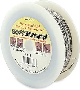 Super Softstrand, Vinyl-Coated Stranded Stainless Steel Picture Wrapping Wire, Size #4, 25 lb / 11 kg, 145 ft / 44 m