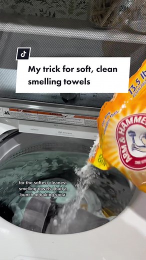 Baking soda= super soft clean smelling towels. I have Laundry schedule printable (and laundry room reset) for free for y’all! #laundrytok #laundryhack #cleantok #lifehack #cleaningtiktok #cleaninghacks