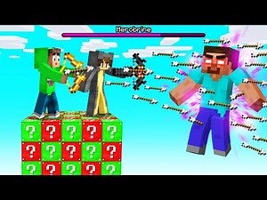 We BATTLED HEROBRINE On a Lucky Block Tower! (Minecraft)