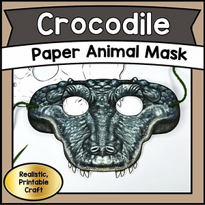 Crocodile Paper Animal Mask, DIY Paper Craft Printable, Zoo, Jungle & Farm Animal Craft, PDF for Kids, Preschool, Kindergarten Elementary - Etsy Canada