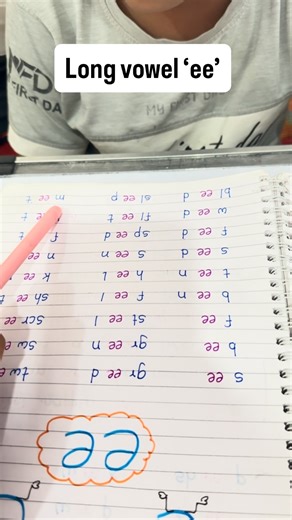 “✨ Let’s learn the long vowel ‘ee’ sound! ✨ ‘ee’ says /ee/ like in tree, bee, and feet! 🐝🌳🦶 Can you read these words aloud? 👇🎤” #LongVowel #EEWords #PhonicsFun #LearnWithMe #EnglishLearning #PhonicsForKids #ReadingTime #EnglishMadeEasy #EarlyLearners #SpellingRules #TeacherLife #ReelLearning #PhonicsReel #EnglishClassroom #ReadAndLearn | Genius Phonics and Grammar Classes