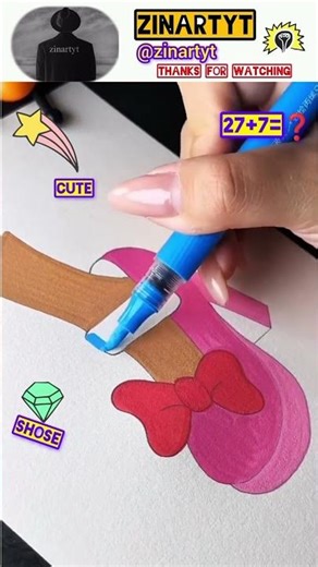 Girls HIGH 👠 HELL Shose 👠 Drawing || How To Draw Hills 👠EASY Step #art #quiz #hell #drawing #shorts