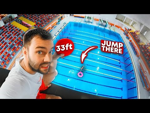 JUMP INTO THE FLOATY RING | Swimming pool impossible shapes challenge
