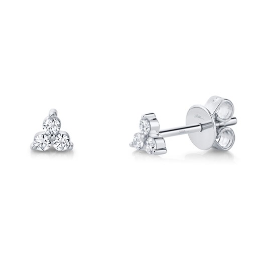 Classic & Contemporary 14K White Gold 0.15 Carats Diamond Stud Earrings