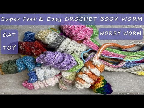 Super fast and easy CROCHET BOOK WORM / Worry Worm / Cat Toy / RAOCK / How to do it